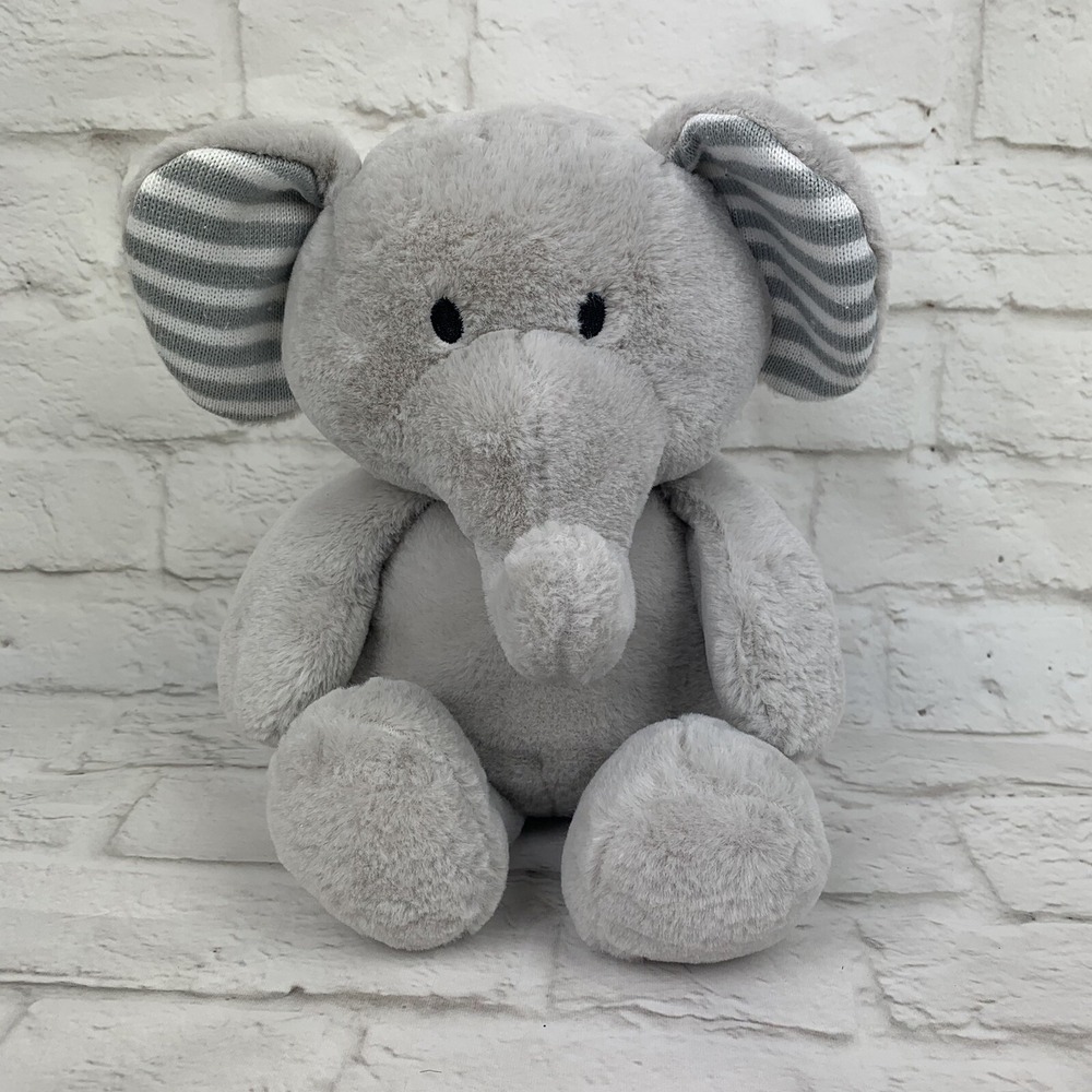 Kellytoy 13" Plush Elephant Lovey Rattle & Crinkle Ears Baby Stuffed Animal Toy